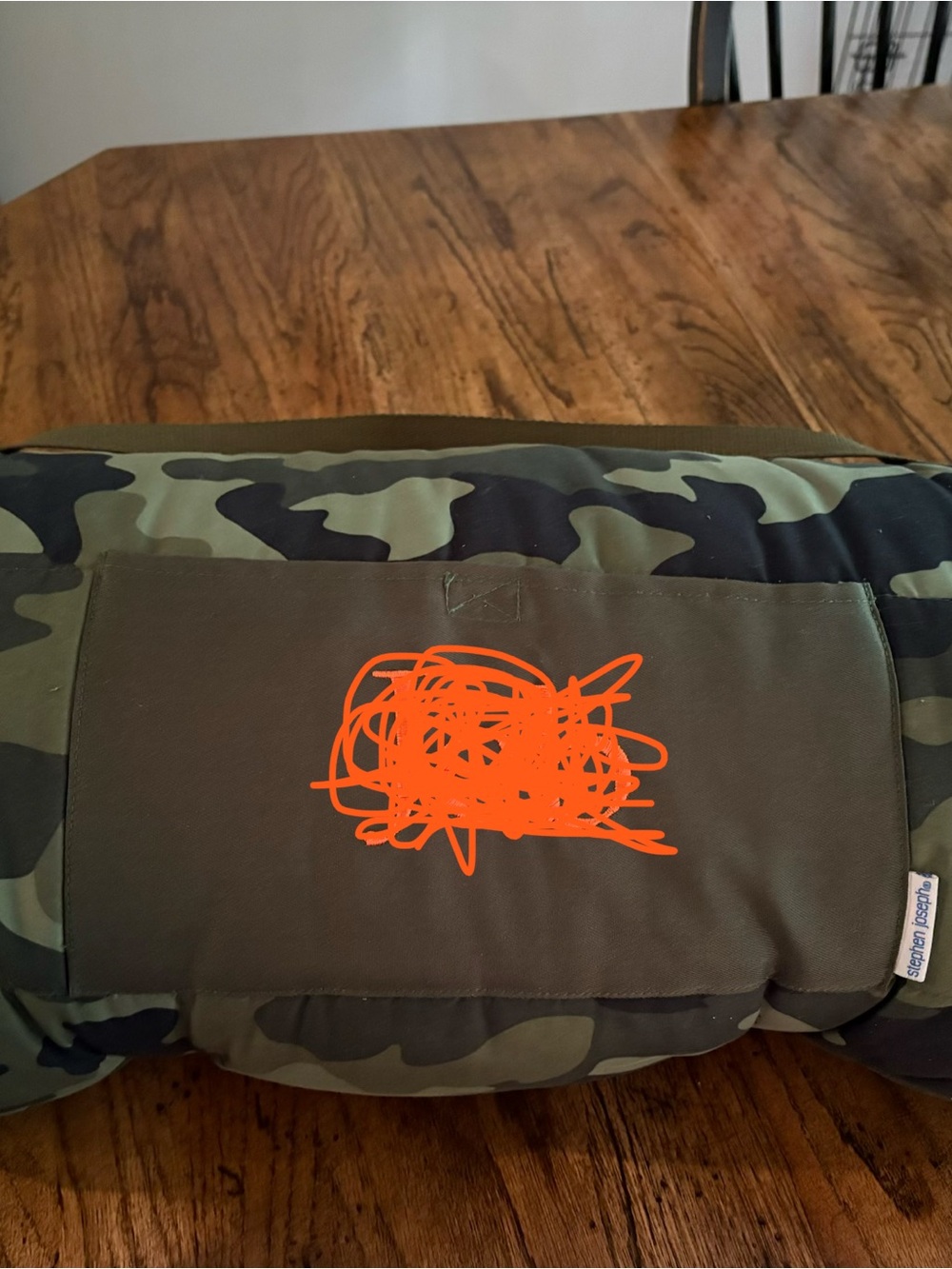 Kids camo nap mat with pillow and blanket